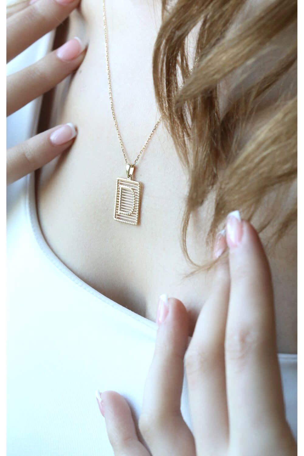 Telkâri D Harf Kolye