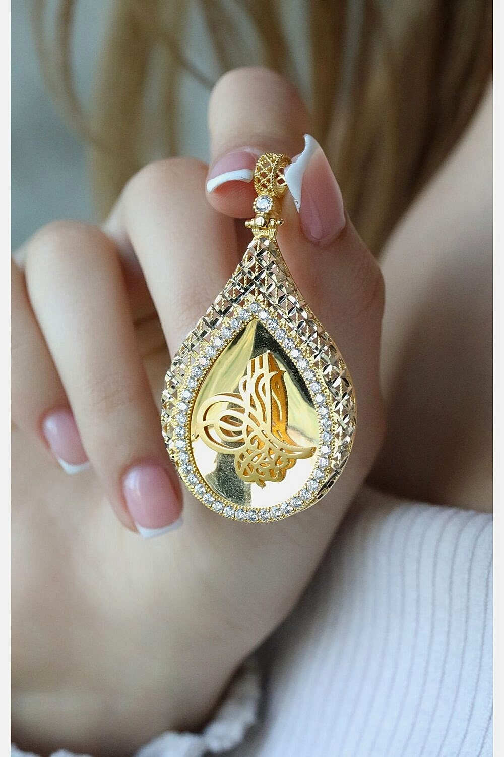 Mini Taş Tuğralı Kolye Ucu